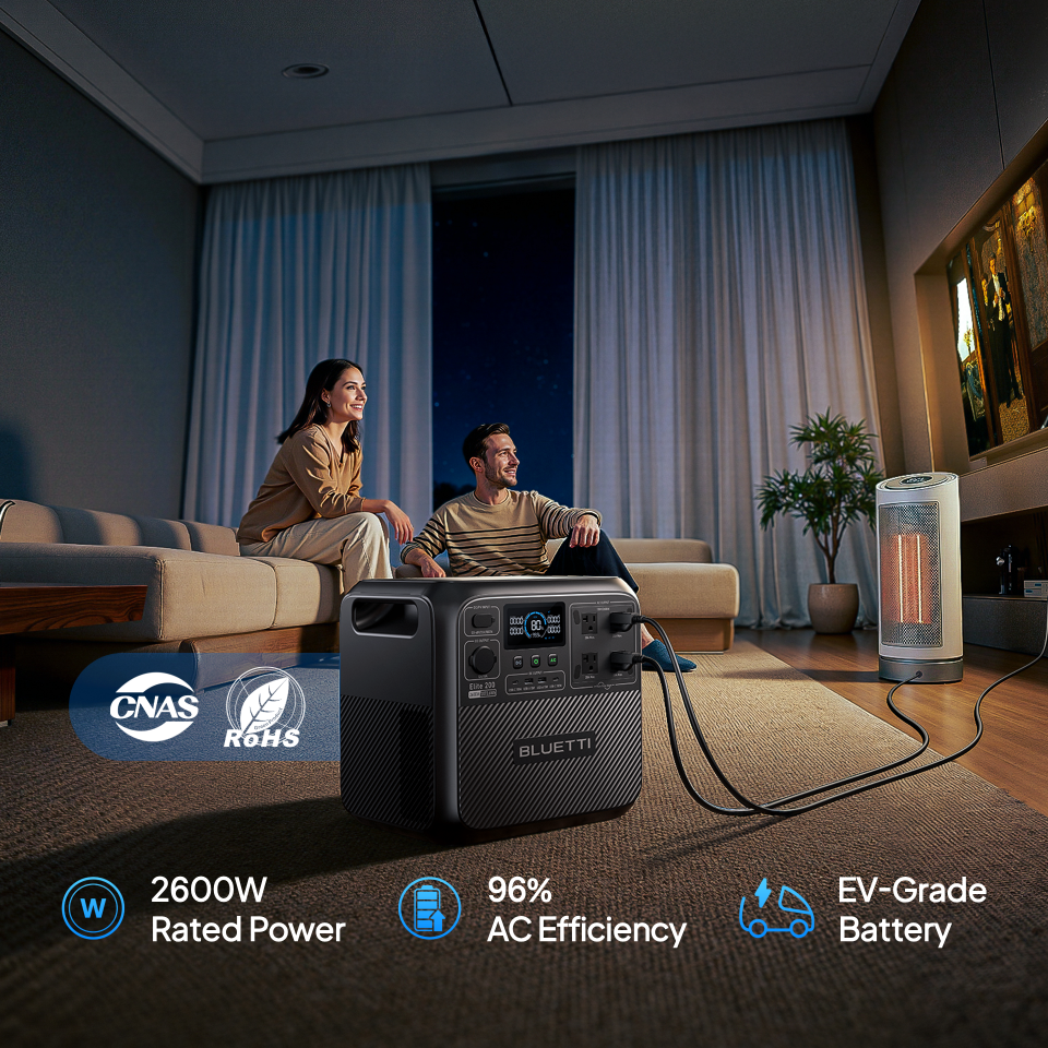 BLUETTI Elite 200 V2 Portable Power Station - 2073.6Wh, 2600W